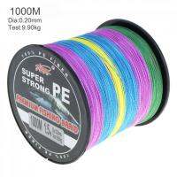 1000m Multicolor Super Strong Fishing Line 4 Strands Weaves PE Braided Fishing Rope Multifilament (Size-Line#2.5) - intl