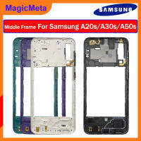 MagicMeta โครงหน้ากากกลาง A50s A30s A20s สำหรับ Samsung Galaxy ตัวเรือนแผ่นหน้ามีหนามเตยขอบการยึดจอแอลซีดีชิ้นส่วนซ่อมกรอบด้านหน้าพร้อมเครื่องมือซ่อม