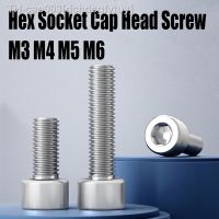 10PCS M3 M4 M5 M6 6mm-45mm 201 Stainless Steel Hexagon Hex Socket Cap Head Screw Allen Bolt Screw Hardware Screw Fastener