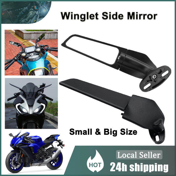 Winglet Side Mirror Universal Wind Wing Rotating Motorcycle CNC for