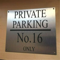 Customized PERSONALISED CUSTOM BRUSHED ALUMINIUM PRIVATE RESERVED NO PARKING SIGN