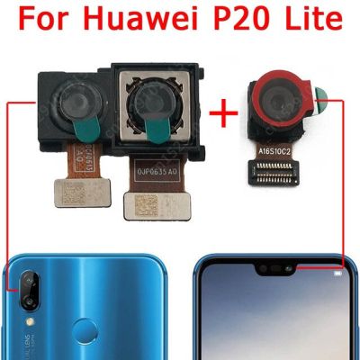 สำหรับ Huawei P20 Lite P20lite มุมมองด้านหน้าด้านหลังกล้องด้านหน้าด้านหน้าด้านหน้าหลักโมดูลของกล้องขนาดเล็กชิ้นส่วนชิ้นงอสำหรับเปลี่ยน