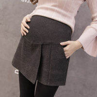 1045# 2019 Autumn Winter Fashion Maternity Shorts Grey Black Woolen Shorts for Pregnant Women Elastic Waist Pregnancy Shorts