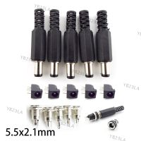 12V 5.5*2.1MM DC Male Plugs DC022 DC099 Power Socket Female Jack Screw Nut Panel Mount Connector Panel diy plug 5.5 x 2.1mm YB23TH