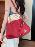 Oxford spinning red bag womens new 2023 fashion niche temperament shoulder bag summer popular explosive style underarm bag 【QYUE】