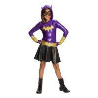 สาวซูเปอร์ฮีโร่เสื้อกันหนาวหมวกชุด Batgirl เครื่องแต่งกายคอสเพลย์สำหรับเด็กชุดบัลเล่ต์ฮาโลวีนปาร์ตี้ชุด3-9ปี