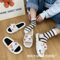 COD new dog head bread slippers womens summer cartoon indoor couple home bath non-slip thick bottom hole cool drag outside wear