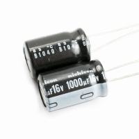 1ชิ้น,Nichicon 16V 1000UF 10X16มม. 85 °C ตัวเก็บประจุแบบอิเล็กโทรลีติค