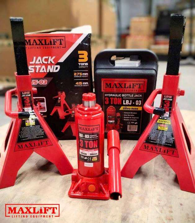 Maxlift Hydraulic Bottle Jack and Jack Stand 3T Lazada PH