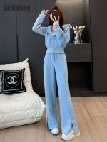 【DT】hot！ Loribindwood 2023 Fashion Womens and Age Reducing Sport Hoodie Wide Leg Pants Pieces