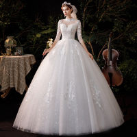 ชุด Wedding Dress Bridal Wedding Dress tiskirt Hepburn Chinese Stand Collar Flat H968 ชุด แต่งงาน