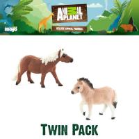 โมเดลสัตว์ลิขสิทธิ์ Animal Planet แท้ - Shetland Pony &amp; Foal Twin pack