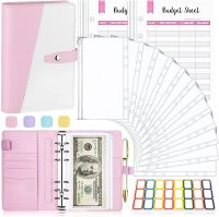 A6 Binder Money Organizer for Cash, 26 Pieces Budget Binder with Cash Envelopes and Buget Sheets, Binder Money Budgeting Saving