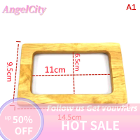 ?AngelCity กระเป๋าไม้ตกแต่งใหม่สายรัดไม้สี่เหลี่ยมกระเป๋าถือสีทึบเปลี่ยนอุปกรณ์เสริม DIY ชิ้นส่วนกระเป๋าคลัทช์ของผู้หญิง