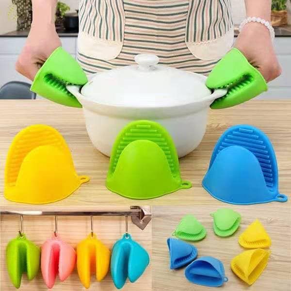 Silicone Oven Mitts, Pot Holder, Kitchen Cooking Finger Protector Pinch  Grips, Heat Resistant Glove (Pack of 2)