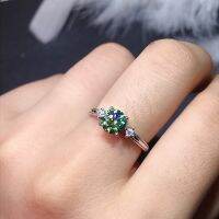 [Wholesale] แหวนลูกศรสีเขียว Moissanite 1 Karat แบบเปิดไฟแฟลช