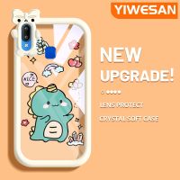 YIWESAN เคสสำหรับ VIVO Y91 Y91i Y95ลายการ์ตูนไดโนเสาร์น่ารักสีสันสดใสน่ารักเลนส์กล้องถ่ายรูปแบบนิ่มมอนสเตอร์ตัวน้อยซิลิโคนโปร่งใสเรียบง่ายเคสกันกระแทกแบบใสป้องกัน