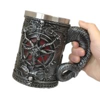 Skull Baphomet Beer Coffee Mugs Stainless Steel Tea Wine Cups Creative Drinkware