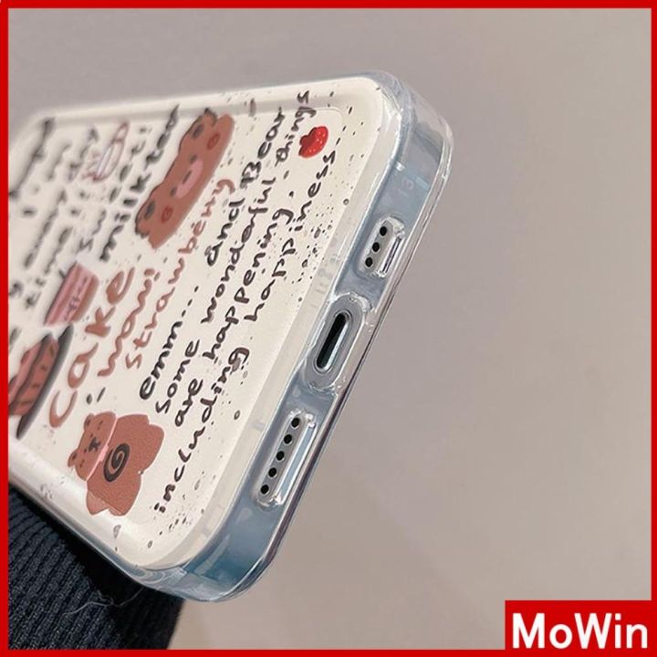 mowin-เข้ากันได้สำหรับ-เคสไอโฟน-เคสไอโฟน11-เคส-11เคสไอโฟนเคสใสเคส-นุ่มกันกระแทกปุ่มชุบไฟฟ้าน่ารักหมีกราฟฟิตีเข้ากันได้กับ-iphone-13