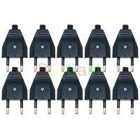 【Cod】 kgcwmw (Pack 10) EU Europlug Rewireable DIY ปลั๊กไฟหลัก AC 100-250V 2.5A สีดำ/ ขาว