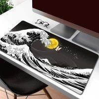 Mousepad Gamer ญี่ปุ่น Great Wave Off - Computer Art แผ่นรองเมาส์เกมลื่นไถลสำนักงานขนาดใหญ่ แผ่นรองเม้าส์ XXL Lockside Table Pad