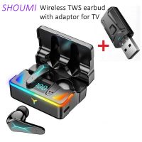 Game TWS Bluetooth Earbud with Mic USB adaptor Wireless Gaming Earphone Sport LED Display Noise Cancelling Headset for TV Mobile Power Points  Switche