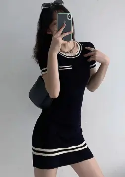 Đầm len body cổ lọ dáng ngắn style Hàn Quốc Váy len gân body tay dài hàng  xuất Quảng Châu  Shopee Việt Nam