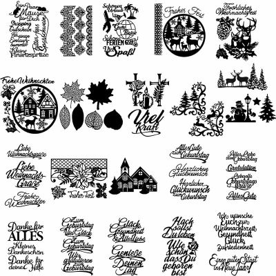 German Words Christmas Tree Flowers Newest Metal Cutting Dies Stencils For DIY Scrapbooking Paper Card Making Decor Craft  Scrapbooking