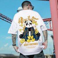CODxdrrf5157 New fashion Mens oversized short-sleeved T-shirt Chinese traditional lucky panda print T-shirt street T-shirt Menswear shirt T-shirt couple top Tee