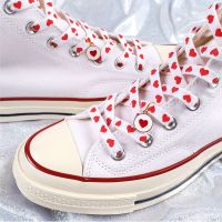 CODHaley Childe Ready Stock!Flat Love Heart Shoelaces for Womens Mens Sneakers Suitable for AJ1/AF1 High Canvas Shoe Laces Sport Shoelace for Shoes Tennis Shoe Lace 1 Pair Fashion New