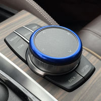 อลูมิเนียมสีแดงรถแหวนคอนโซลกลาง IDrive มัลติมีเดียควบคุมลูกบิดแหวนสำหรับ-BMW 1 2 3 4 5 6 7 Series X3 X4 X5 X6