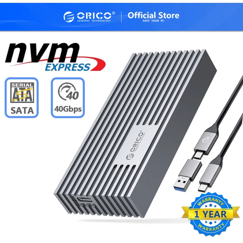 ORICO M.2 Enclosure for NVMe SSD, USB4.0 40Gbps Type-C to M Key B+M Key  2280 Aluminum External SSD Case Compatible with Thunderbolt 3/4