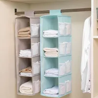 Oxford Cloth Washable Multilayer Foldable Hanging Storage Rack Clothes Organizer Closet Organizer Storage Shelf Wardrobe Rack Cleaning Tools