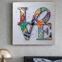 Canvas Painting Abstrait Rue Graffiti Art Lettre Amour Toile Peinture Affiches Et Impressions Mur Art Photos Pour Salon Cuadros