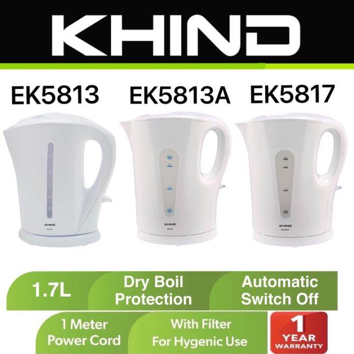 Khind Electric Kettle (1.7L) EK5817 / EK5813 / EK5813A | Lazada