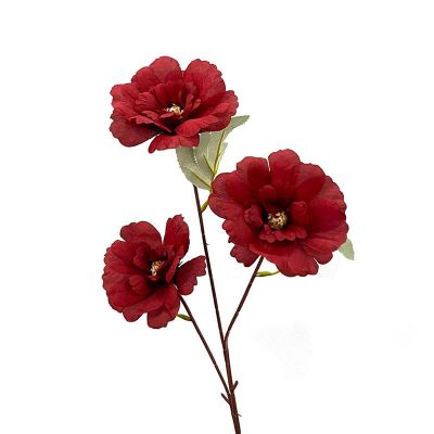 [AYIQ Flower Shop] สามหัวดอกโบตั๋นจำลองดอกไม้ตกแต่งพืชผนังการจัดดอกไม้ดอกไม้ประดิษฐ์งานแต่งงานจำลอง Flower