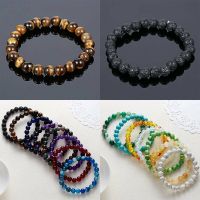 Fashion Natural Stone Agate Beads Luminous celets Women Men Tiger Eye Turquoise Bangle Jewelry Gifts Factory Wholesale