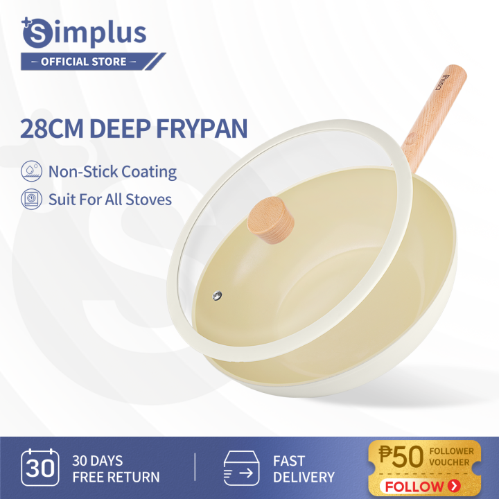 Simplus 29cm Deep Frying Pan Wok Pot Nonsticking Lazada PH