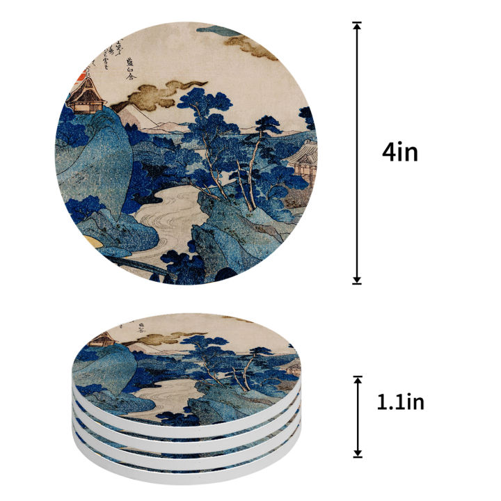 cottages-on-cliffs-japanese-landscape-ceramic-coasters-waterproof-tea-cup-mat-christmas-home-decor-coasters-for-glasses