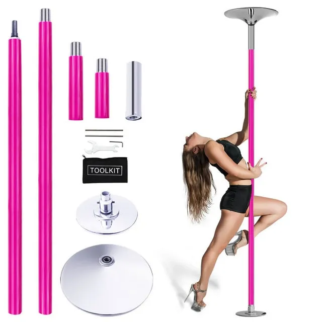 ใหม่สีดำ45มม. Static Rotating Stripper Pole Spin X POLE ที่ถอดออกได้