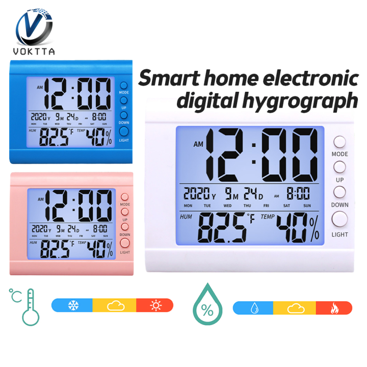 VOKTTA English Electronic Hygrometer Hanging Thermometer Hygrometer