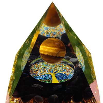 ；。‘【； Energy Healing Stone Crystal Orgonite Energy Pyramid Home Office Decor Ornaments