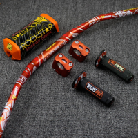 รถจักรยานยนต์สำหรับ KLX KTM สีดำโลหะ Mulisha แพ็คบาร์ไขมัน1-1/8 PROTAPER แผ่นมือจับพร้อมด้ามจับจับเดิร์ทพิทไบค์วิบาก