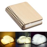 3 Colors 3D Creative LED Book Night Light Wooden 5V USB Rechargeable Magnetic Foldable Desk Table Lamp Home Decoration