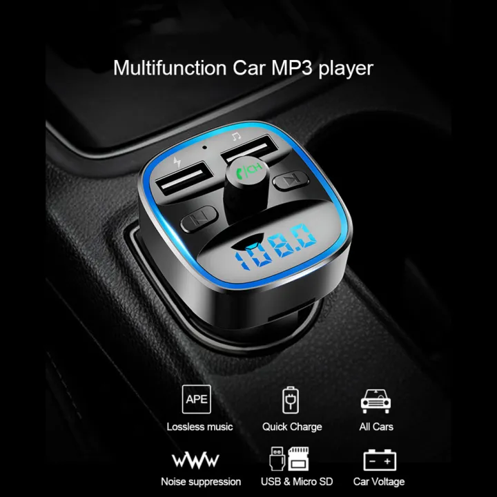 T25 Car 5.0 FM Transmitter MP3 Player Fast Charging USB Charger Lazada PH
