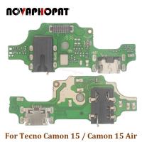 สําหรับ Tecno Camon 15 Air USB Dock Charger Port Plug หูฟัง CD6 CD7 Audio Jack ไมโครโฟน MIC Flex Cable Charging Board