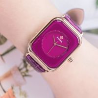 Reloj Mujer WWOOR แฟชั่นใหม่ผู้หญิงสีม่วงนาฬิกาควอทซ์อนาล็อกลำลองชุดหรูหราของผู้หญิงชุดกันน้ำหนังนาฬิกาข้อมือ HP ร้านค้า