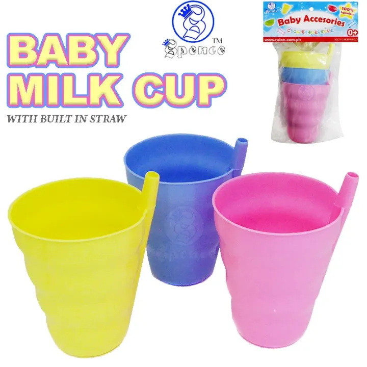 ^H5Spence 3 pcs. Baby Sip Milk Cup with Built In Straw RIC(A0919SP