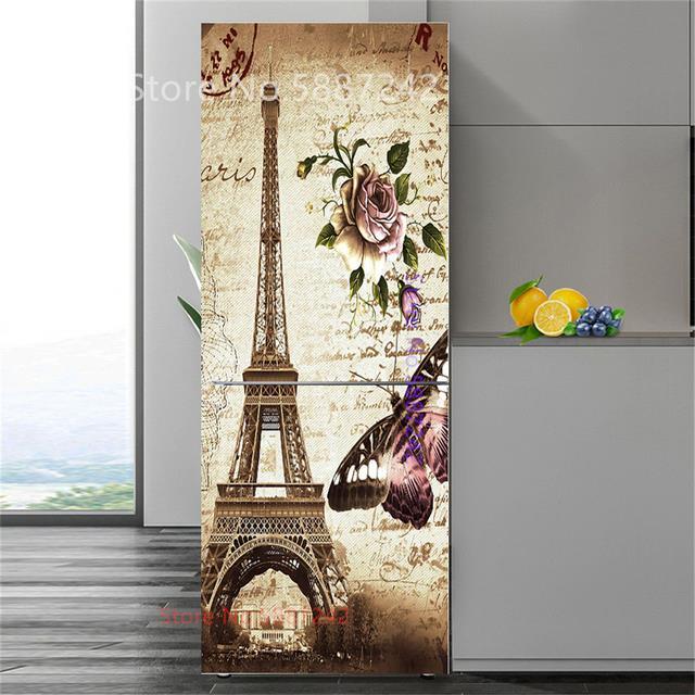 cw-watercolor-woman-fridge-stickers-tiger-refrigerator-sticker-self-adhesive-wallpaper-door-cover-film-decoration