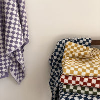 Retro Checkerboard Plaid Long-Staple Cotton Towel Soft Skin-Friendly Face Towels Absorption Bathtowel for Home &amp; Ho